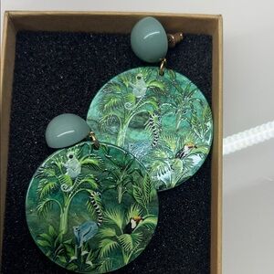 Tropical Green Statement Earrings